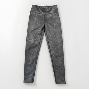 Express Snake Print Leggings Womens S Black High Rise Faux Leather Y2K Baddie